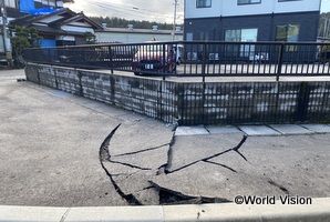 穴水町中心部にて