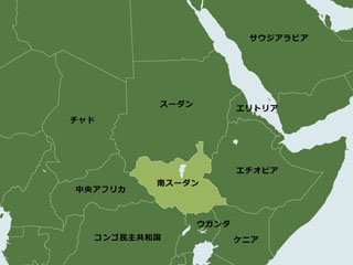 南スーダンの地図